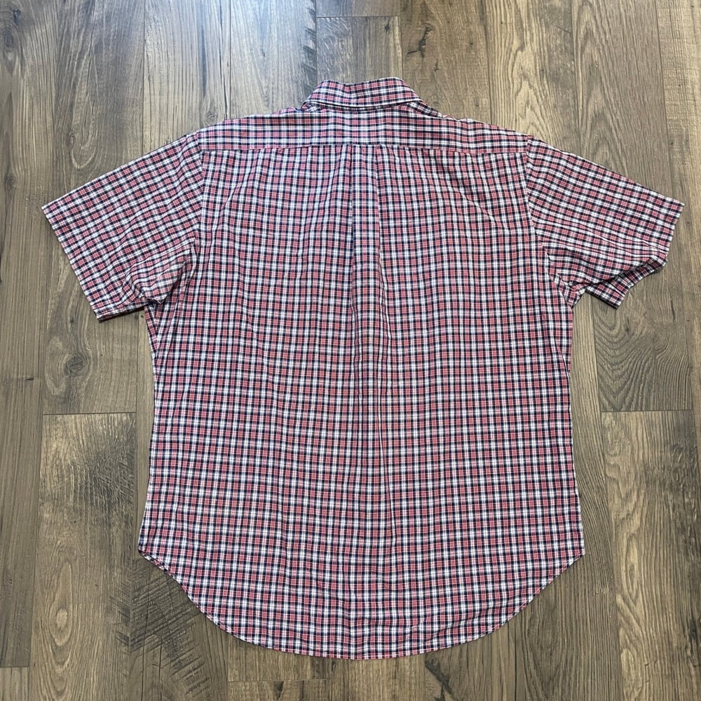 Polo Ralph Lauren Mens XL Classic Fit Red White Blue Plaid Short Sleeve Shirt - Picture 2 of 5